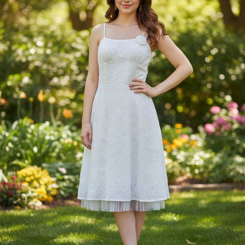 Others Follow White Floral Midi Dress